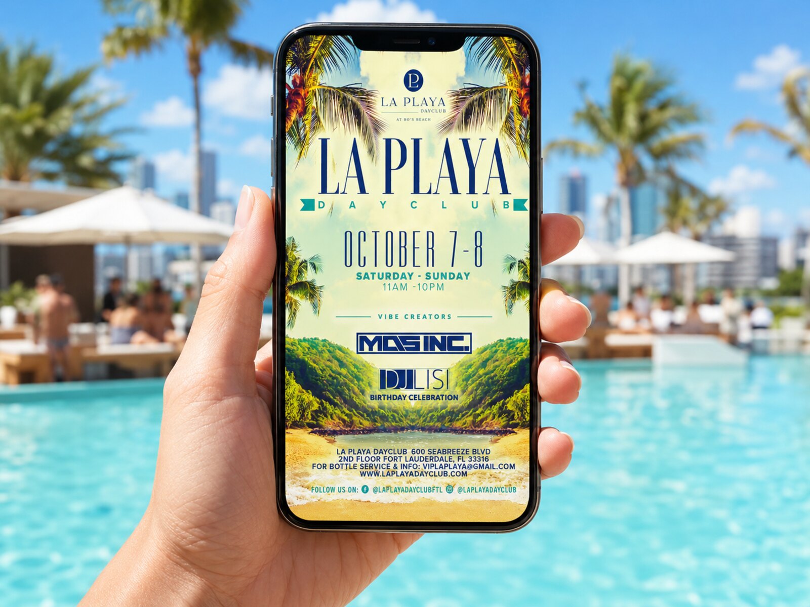 La Playa poolside mockup